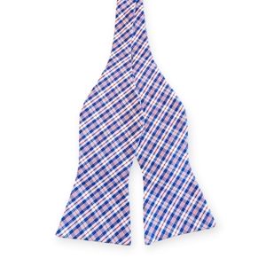 Daniel Cremieux Adjustable Bow Tie Blue Red Plaid